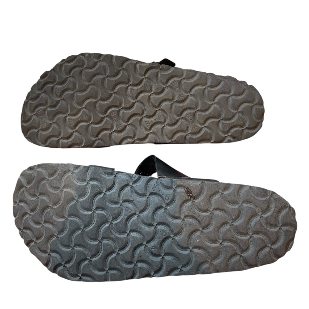 Birkenstock Black Leather Cross-Strap Sandals SZ 9 - Picture 4 of 4